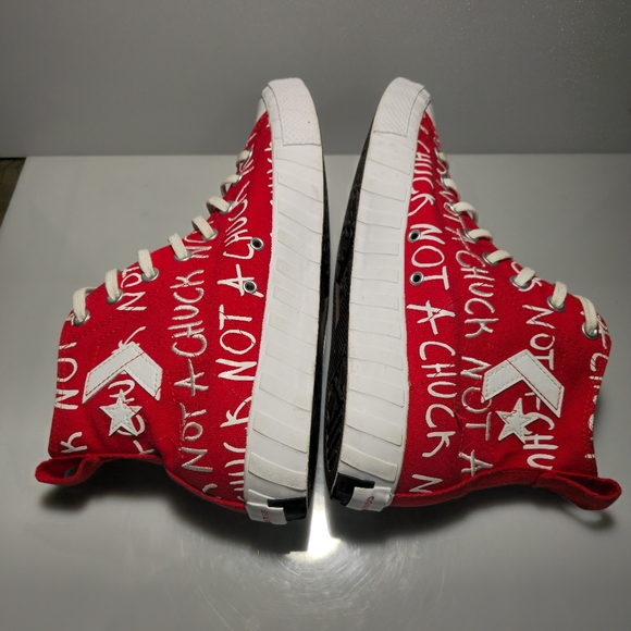 Converse Street UNT1TL3D High Top Red&White Canvas Sneakers 171962C Men's Size12 - Picture 13 of 16